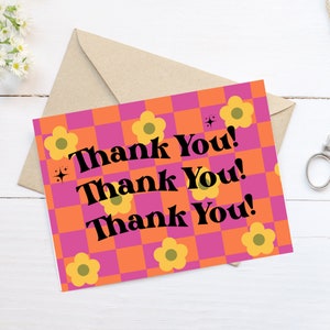 Customizable Retro Thank You Card | Small Business Thank You Card | Instant Download | Editable Template