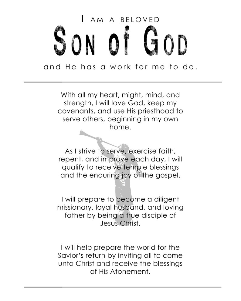 New LDS Young Men's Aaronic Priesthood Theme I Am a Beloved Son of God ...