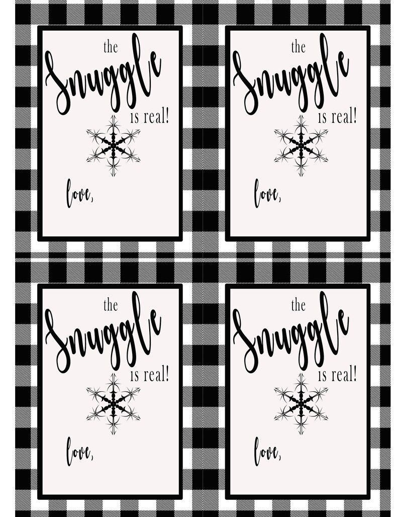 The Snuggle is real & Merry Christmas gift tag for blankets or Etsy