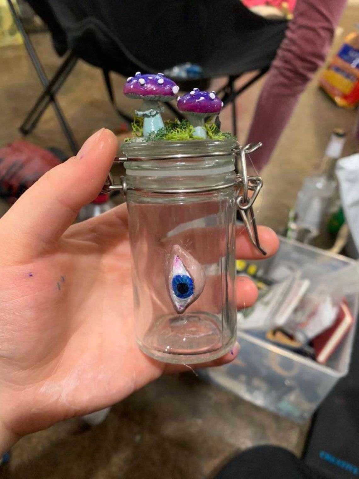 Custom Mushroom Stash Jar Large Etsy