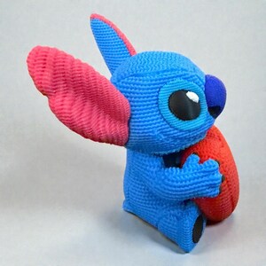 Stitched Stitch Valentines 3D Printed Plastic Figurine image 3