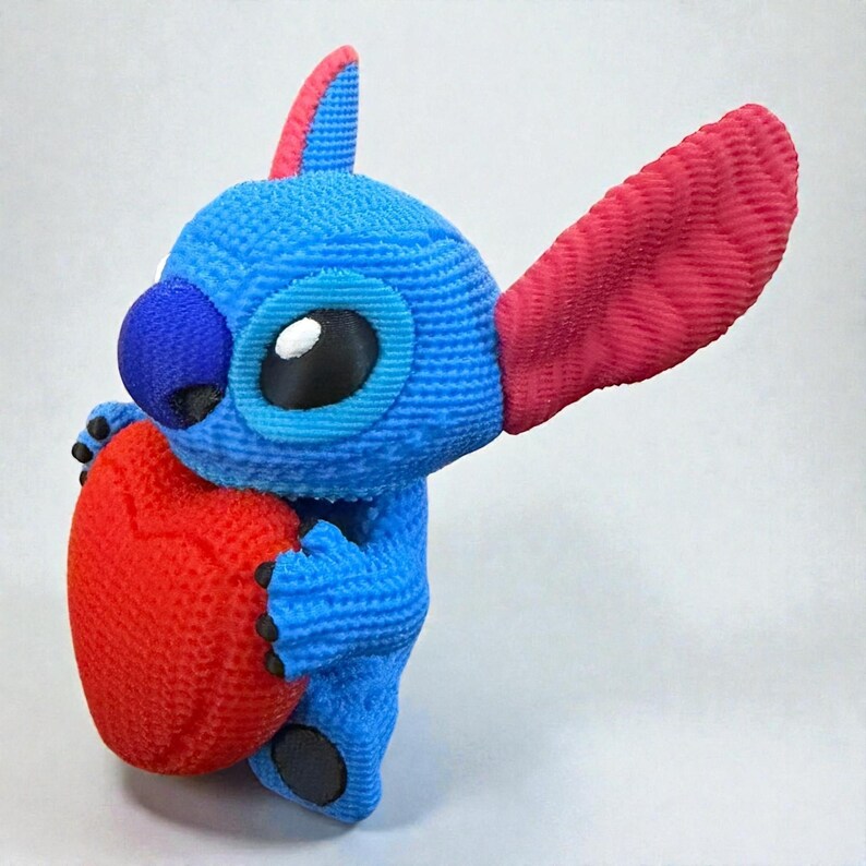 Stitched Stitch Valentines 3D Printed Plastic Figurine image 5