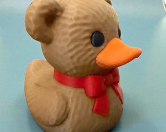 Teddy Bear 3D Printed Plastic Duck