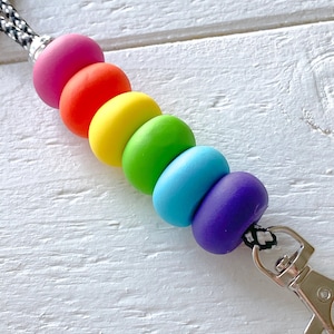 READY TO SHIP Bright Rainbow Lanyard | Teacher Lanyard | Keychain | Classroom Gift | Teacher Beaded Lanyard