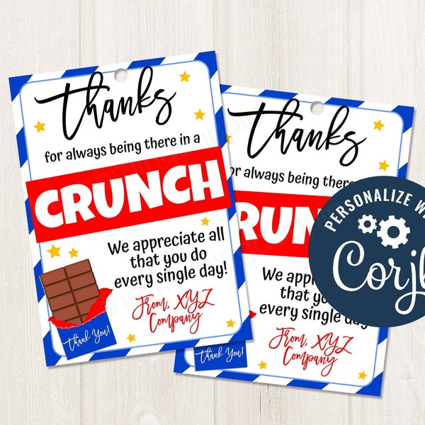 Thanks For Being There In A Crunch Printable