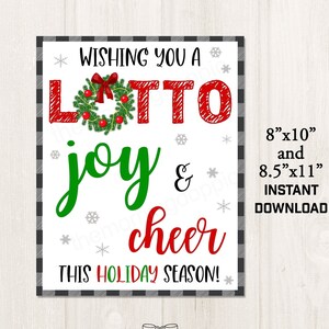 Printable Wishing You LOTTO Joy and Cheer This Holiday Season Christmas