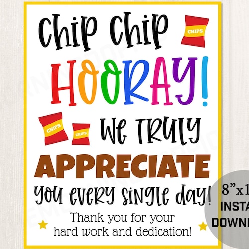 Printable Treat Snack Bar Appreciation Thank You Sign for - Etsy