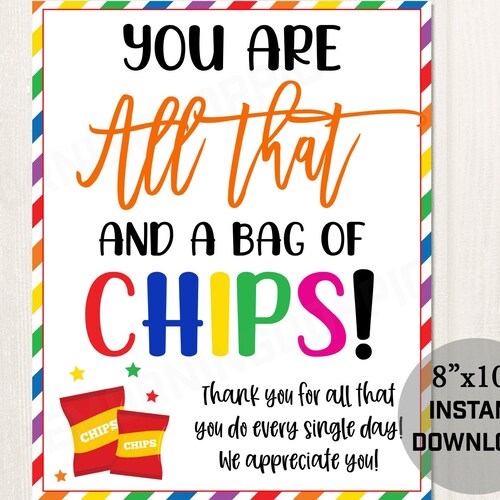 Printable Treat Snack Bar Appreciation Thank You Sign for - Etsy