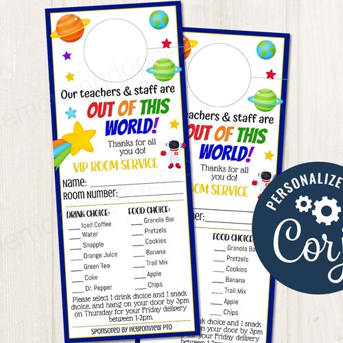 Editable Space Theme Teacher Appreciation Staff Invitation - Etsy