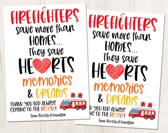 Appreciation Fire Woman FireMen Thank you Men Stars Woman Flip card First Responder Fire Fighter Card