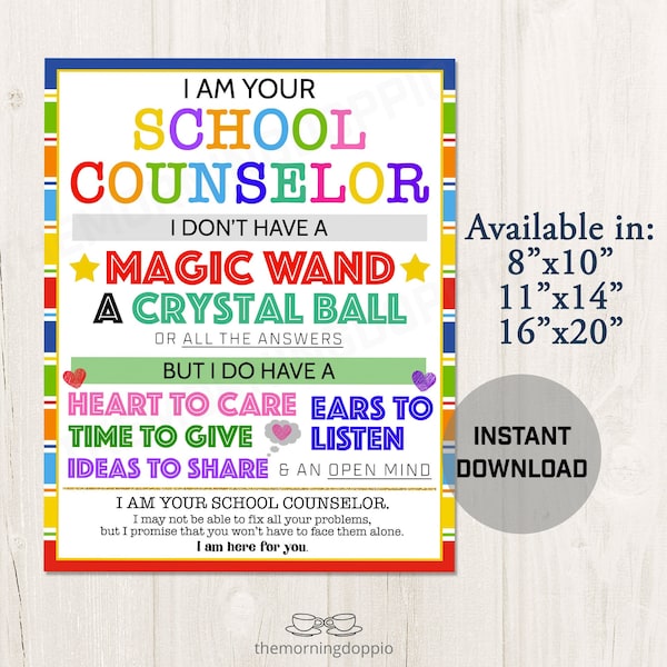 Printable I am Your Counselor Poster Decor, School Counselor Office Decorations Posters, Instant Download