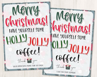 Printable/Editable Christmas Coffee Gift Tag, Christmas Gift Tags, Teacher Nurse Gift Tag, Starbucks Gift Card, Christmas Appreciation