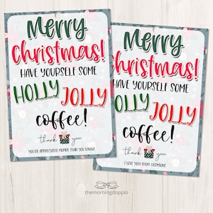 Druckbare / bearbeitbare Weihnachtskaffee-Geschenkanhänger, Weihnachtsgeschenkanhänger, Lehrer-Krankenschwester-Geschenkanhänger, Starbucks-Geschenkkarte, Weihnachtsanerkennung
