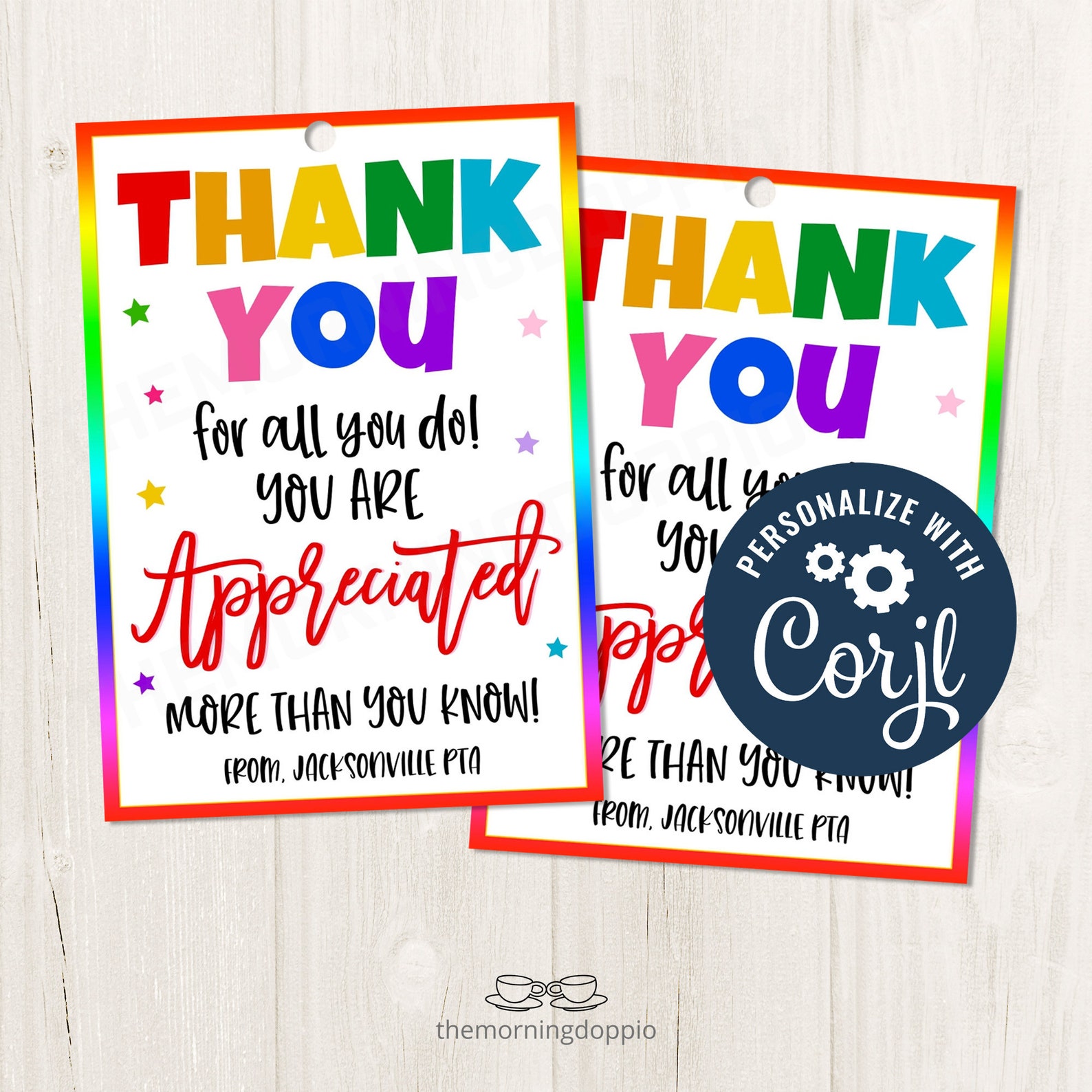 Printable/editable Thank You for All You Do Appreciation Gift Tag for ...