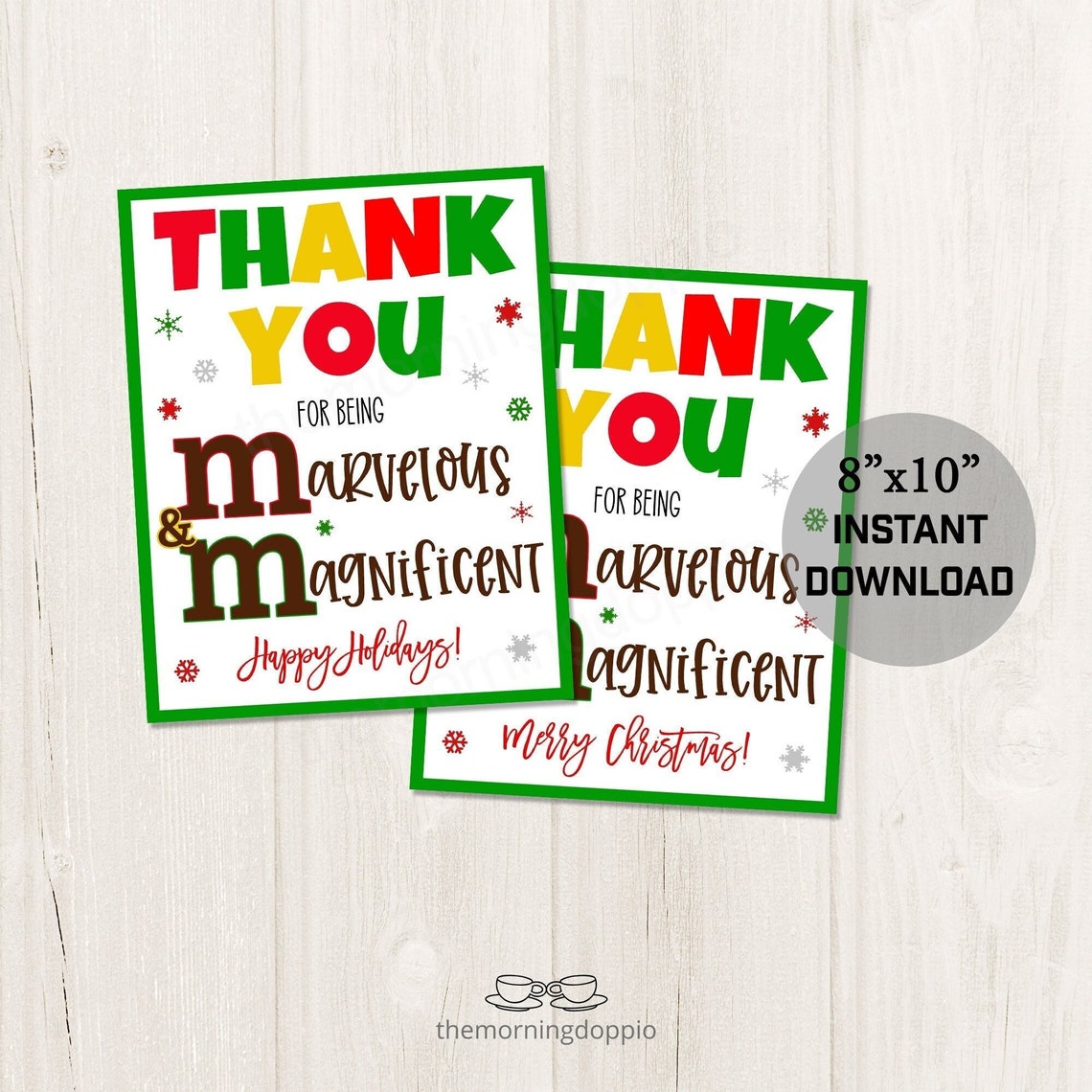 Marvelous Sign Printable You Are Marvelous and Magnificent M&M Christmas Holiday Sign ...