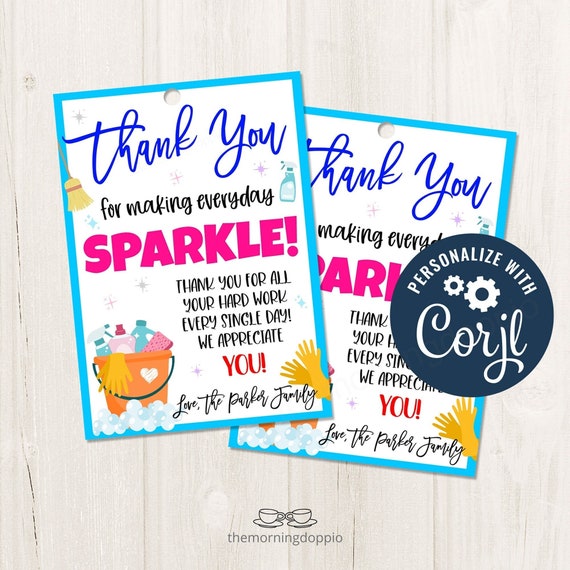 Printable/editable Housekeeping Appreciation Week Gift Tag Etsy