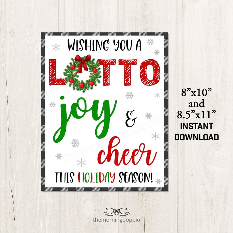 Printable Wishing You LOTTO Joy And Cheer This Holiday Season Etsy