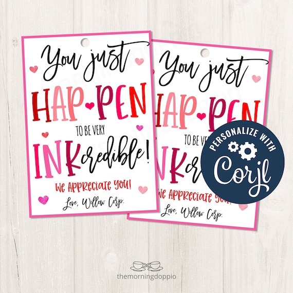 Printable/editable You Just Happen to Be Inkcredible Etsy