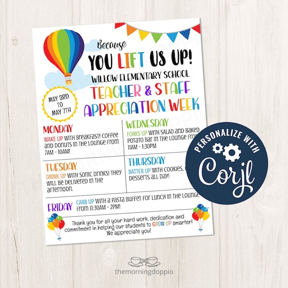 Printable/editable You Lift Us UP All Teacher and Staff Etsy