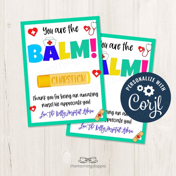 Printable/editable You're the BALM Chapstick Card for - Etsy