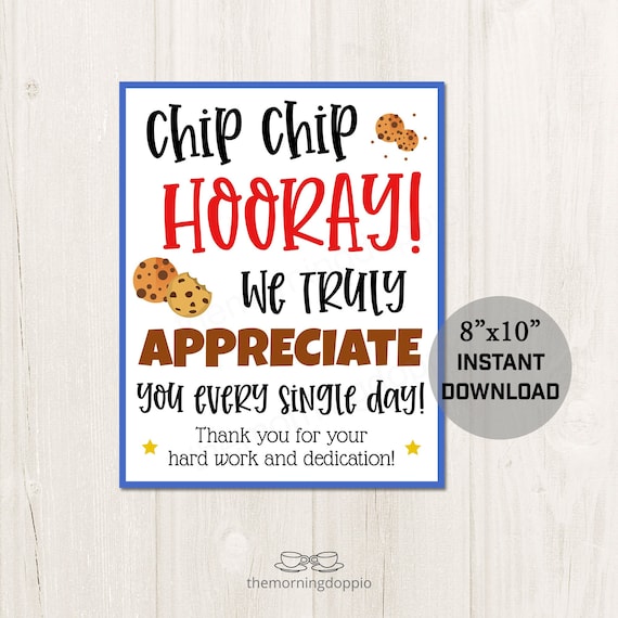 Printable Chip Chip Hooray Cookie Table Sign for School - Etsy Canada