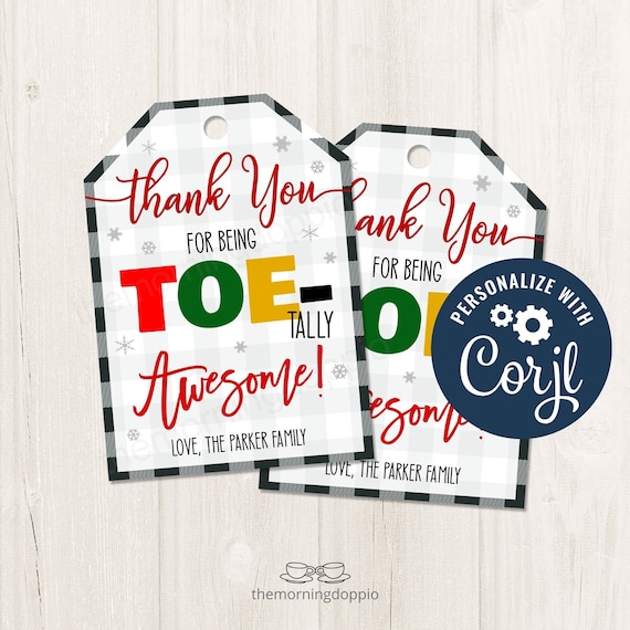 Printable/editable Thanks for Being Toe-tally Awesome | Etsy