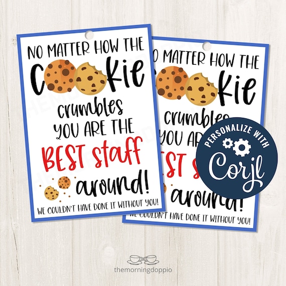 Printable/editable Cookie Thank You Cookie Treat Gift Tag for Etsy