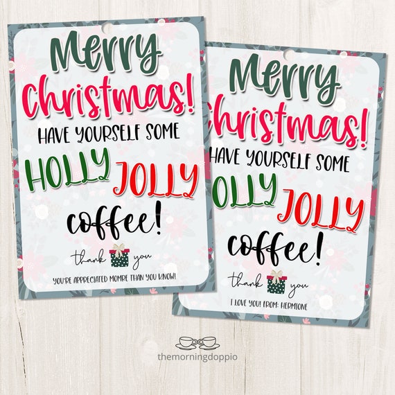Printable/Editable Christmas Coffee Gift Tag Christmas Gift | Etsy