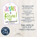 Printable/editable Jesus is Risen Celebration Church Gathering Communion Gift Tag, CORJL ...