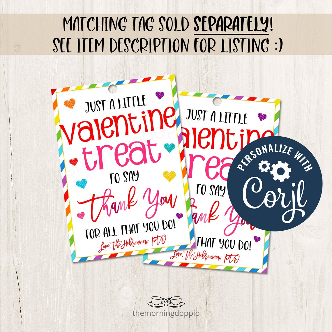 Printable Valentine's Treat to Say Thank You Appreciation Valentine's ...