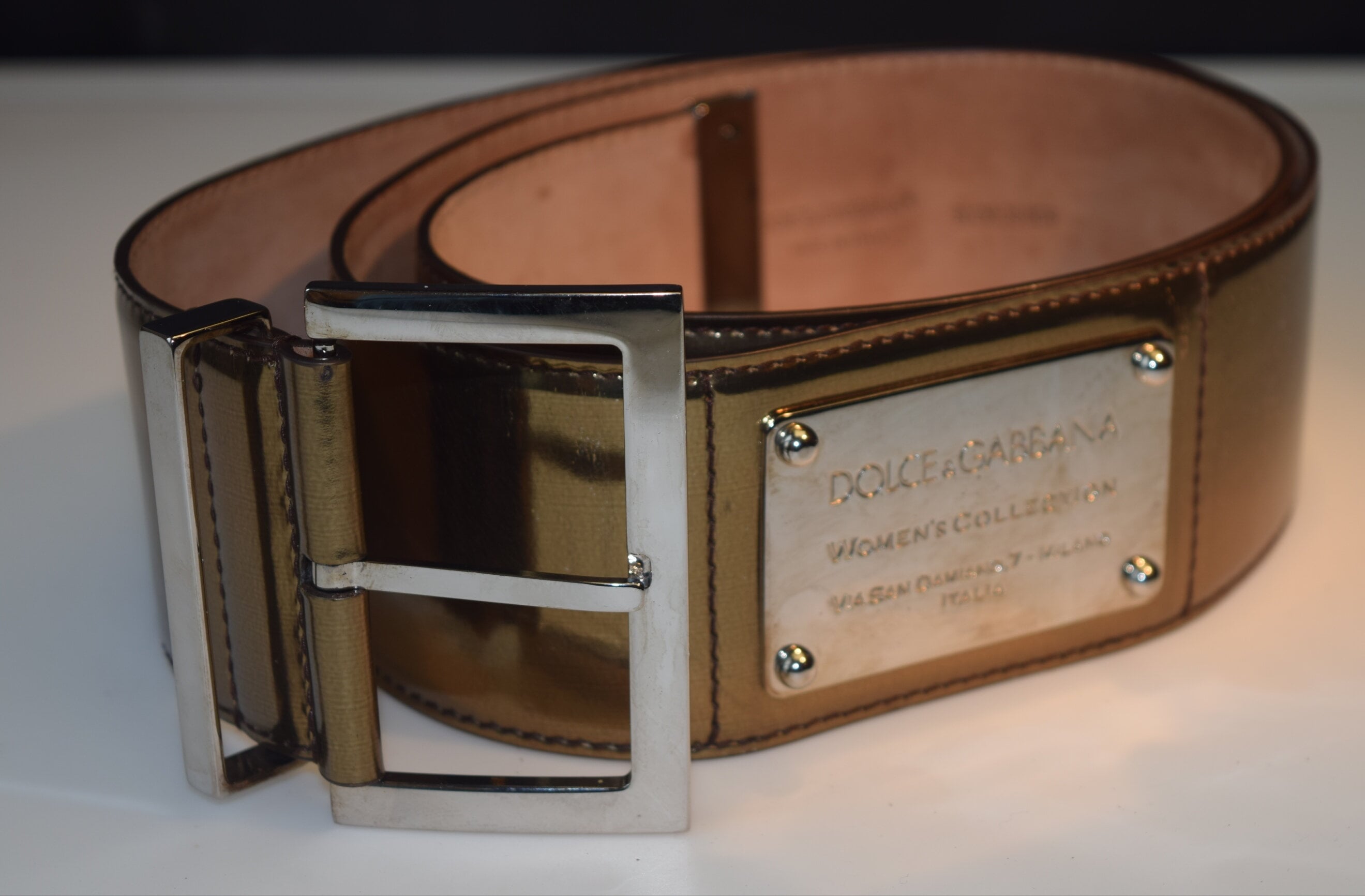 pre-loved auth DOLCE&GABANA size 36/90cm BELT DOLCE & GABBANA Belt Black Calf Leather Studded Silver  main image 4
