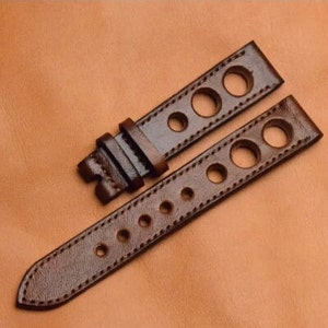Watch Strap Band Vintage Genuine Leather 18mm, 20mm,22mm,24mm,26mm  Handmade Bulgaria Brown Color Hand Stitched Thickness 4mm Top Quality