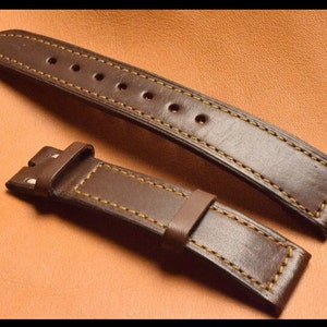 Watch Strap Band Vintage Genuine Leather 18mm, 20mm,22mm,24mm,26mm  Handmade Bulgaria Brown Color Hand Stitched Thickness 4mm Top Quality