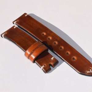 Watch Strap Band Vintage Unique Genuine Leather 20mm,22mm,24mm,26mm  Handmade Bulgaria Black Hand Stitched Thickness 3.5mm Top Quality