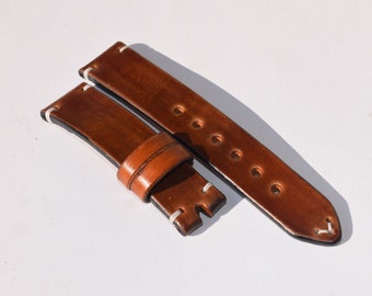 Watch Strap Band Vintage Unique Genuine Leather 20mm,22mm,24mm,26mm  Handmade Bulgaria Black Hand Stitched Thickness 3.5mm Top Quality