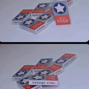 Vintage Rasierhobel Klingen White Star schwedischen Stahl ungeöffnet 10
