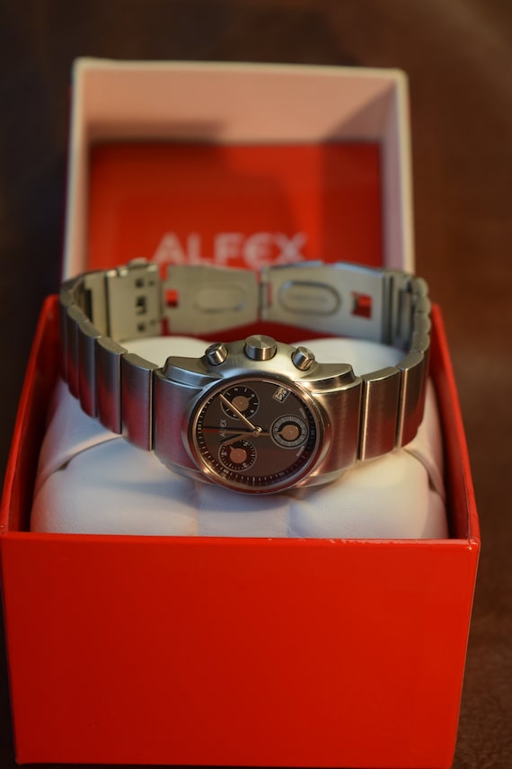 Rare Alfex 5402 Chronograph Unisex Wristwatch STENLESSTIL