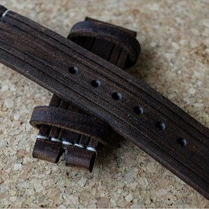 Watch Strap Band Vintage Genuine Leather 18mm, 20mm,22mm,24mm,26mm  Handmade Bulgaria Brown Color Hand Stitched Thickness 3.5mm Top Quality