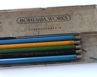 TOISON D'OR COLORAMA 5217-set, Tsjechisch doosje. Bohemia Works mechanische potloden jaren 60