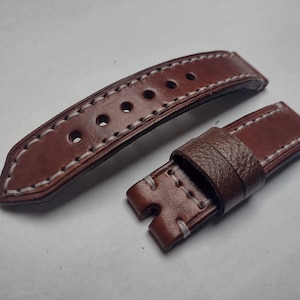 Watch Strap Band Vintage Genuine Leather 18mm, 20mm,22mm,24mm,26mm  Handmade Bulgaria Brown Color Hand Stitched Thickness 5mm Top Quality