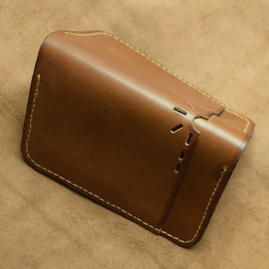 Cartera hecha a mano de cuero italiano genuino tarjetas de visita de color coñac 4 titulares Cartera GRANDE para hombre para regalo Cartera europea de alta calidad