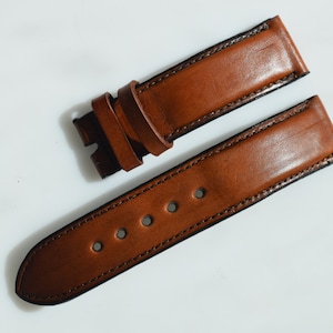 Watch Strap Band Vintage Genuine Leather 18mm, 20mm,22mm,24mm,26mm  Handmade Bulgaria Brown Color Hand Stitched Thickness 5mm Top Quality