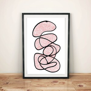 Black & red, pen and ink, abstract pattern, surrealist, intense colour, strong background, fine art print, love and passion