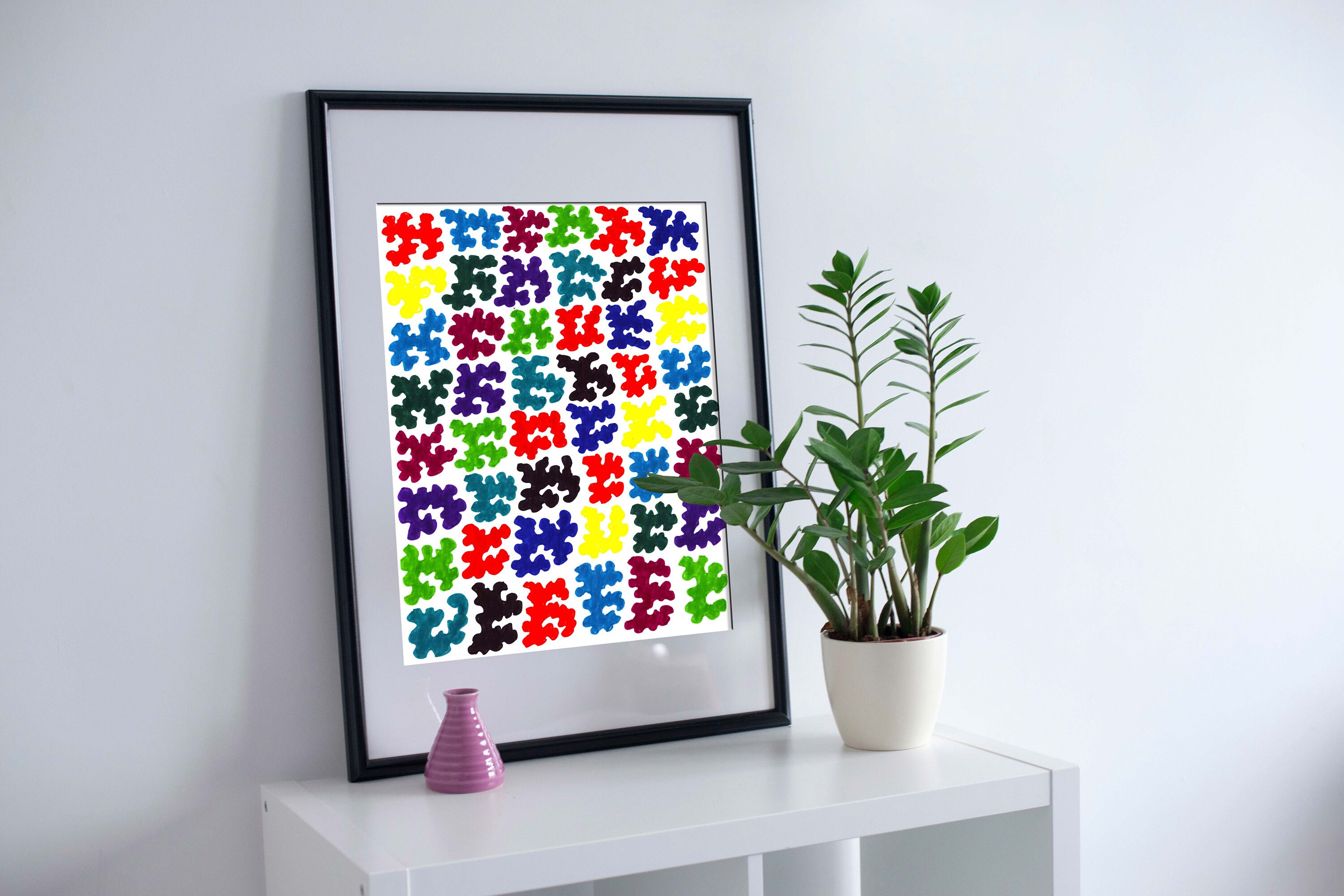 Rainbow, Abstract Artwork, Autism, A4, Fine Art Print, Bright