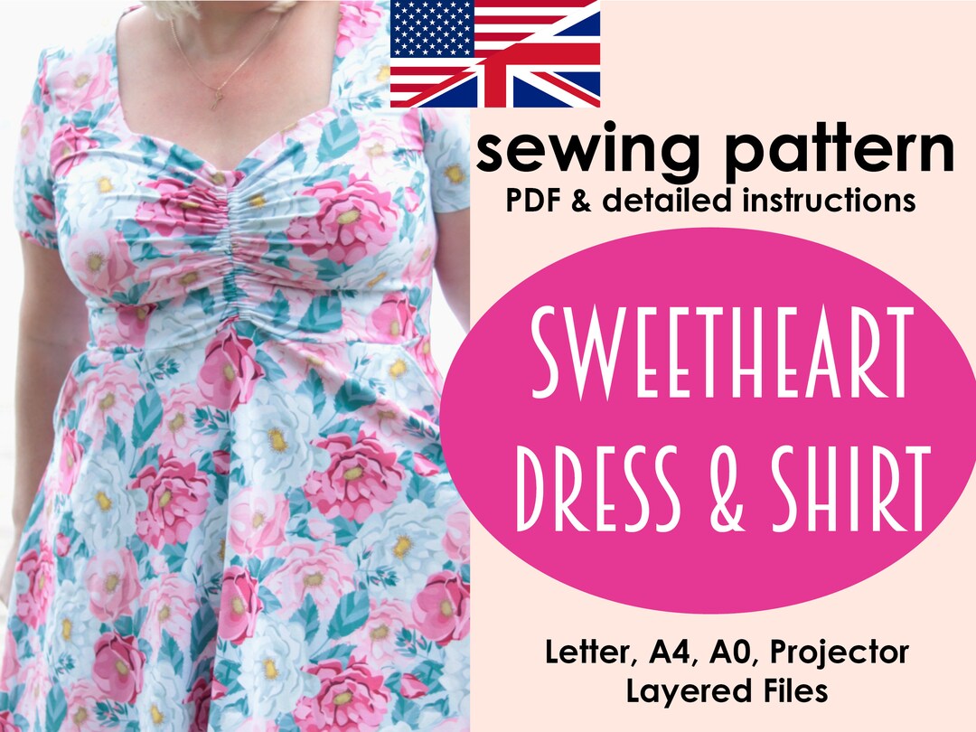 PDF Sewing Pattern Sweetheart Dress Shirt Ebook EU Size 3260 DIY