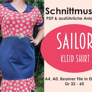 Vintage shirt dress SIRENS CALL | GR 32 - 60 | Sewing Pattern | Sew dress shirt top | Sewing Instructions | Sewing Instructions | Vintage fashion sewing pattern