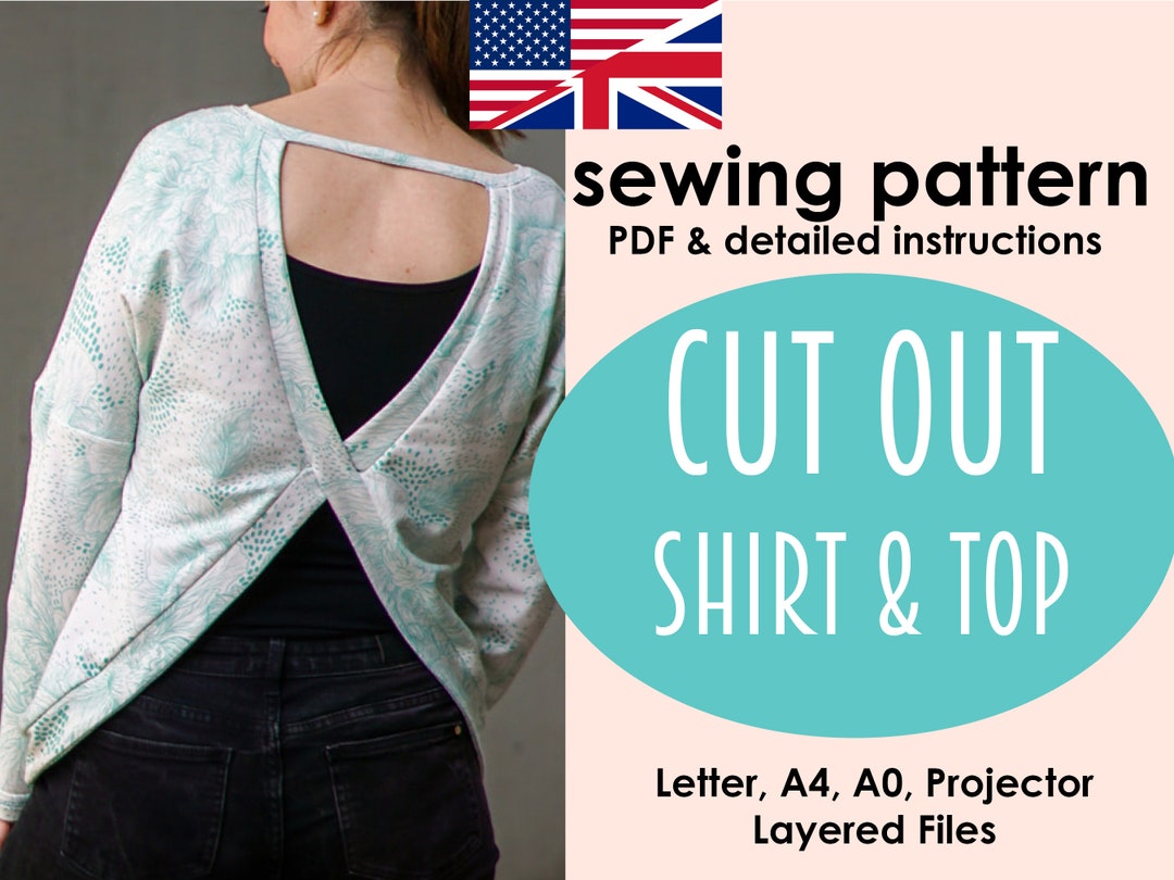 PDF Sewing Pattern Shirt Hoodie EU Sizes 32-60 Top Tutorial Vintage ...