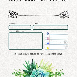 This Planner Belongs to • PDF Printable • Digital Download • Goodnotes5 ...