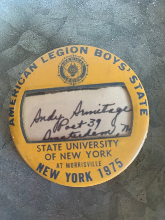 American Legion Boys' State Pin Badge State University at Morrisville New York 1975
