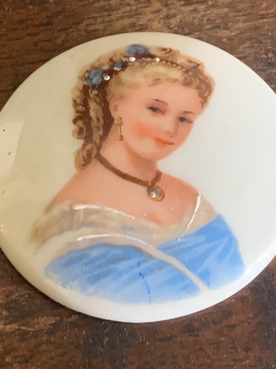 Vintage Limoges Portrait for Brooch, Mixed Media,… - image 1